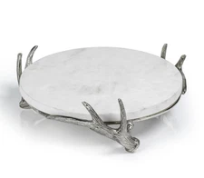 Marble Tray on Metal Antler Base - FREE SHIPPING!