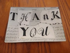 John Derian Company Handmade Decoupage Thank You Glass Tray 4.5"X6.5"