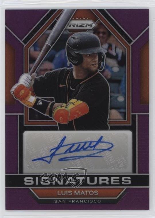 2023 Panini Prizm Signatures Purple Prizm 96/99 Luis Matos #SIG-LM Auto 2oe
