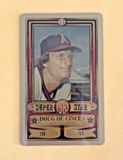 1983 PERMA GRAPHIC==GOLD==SUPER-STAR #-22 DOUG DeCINCES==CALIFORNIA ANGELS