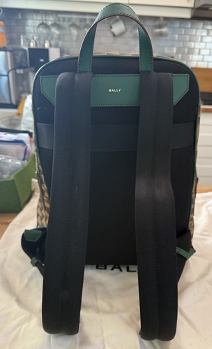 Bally Bord Trek Pennant Backpack in Limited Edition Green Gold Combo. - Picture 3 of 10