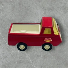 Vintage Tonka Red Pickup Truck Toy Diecast Pressed Steel Yellow1970s Decal