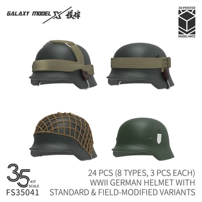 Galaxy FS35041 1/35 WWII German Helmet with Standard & Field-Modified Variants - Image 1 of 4