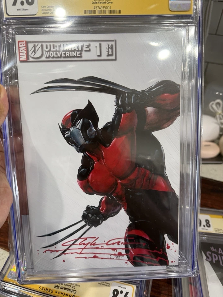 CGC 9.8 Ultimate Wolverine #1 2025 Marvel Clayton Crain Sketch Bloody Signed - Image 3 of 3