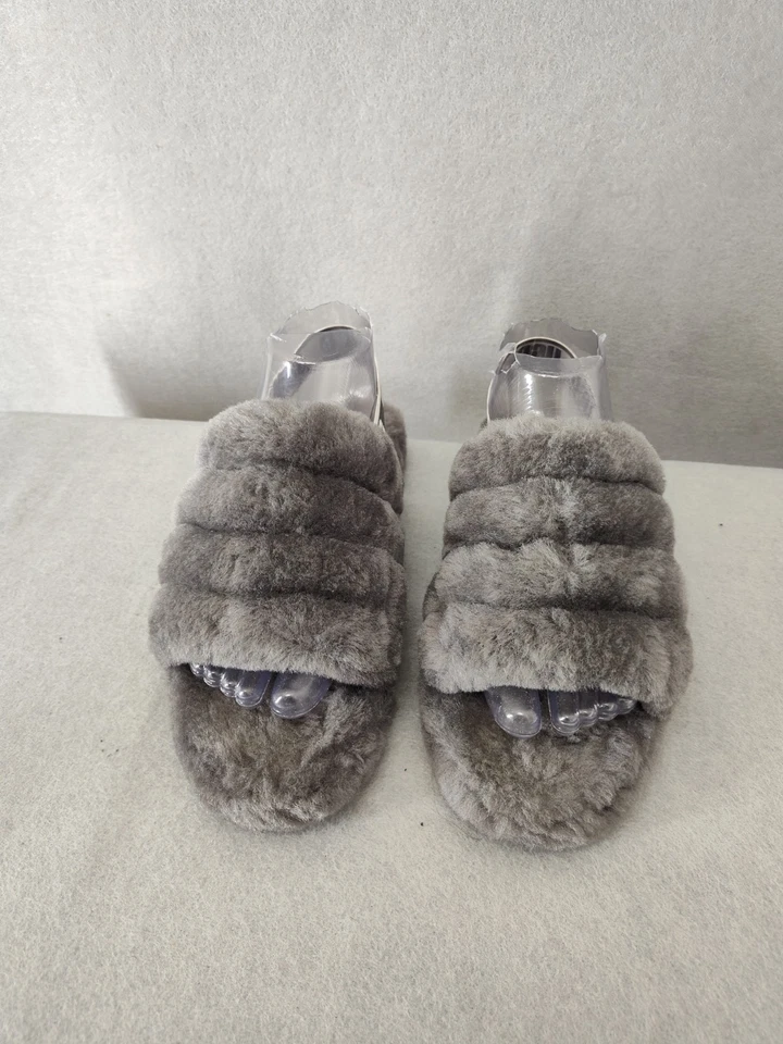 Zapatillas UGG Niñas 6 Taupe Esponjosas Punta Abierta Informales Calce Cómodo Zapatos Foto 2 de 4