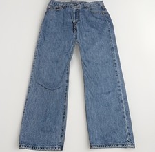 Y2K Levis 501 Mens Original Fit Straight Leg Blue Denim Jeans 36x32 Button Fly
