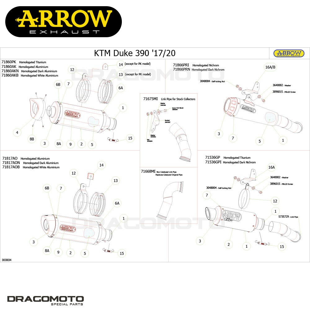 Silencieux ARROW Thunder en aluminium pour moto KTM 390 Duke modèles 2017 à 2018 - 3