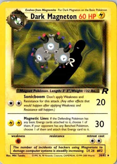 Dark Magneton (28) - 28/82 - Team Rocket - Rare - NM