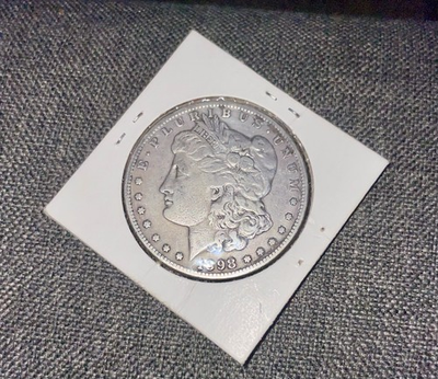 #ad 1898 Morgan 90%Silver Dollar San Francisco Mint VF Silver $1 Coin 28g $110.00