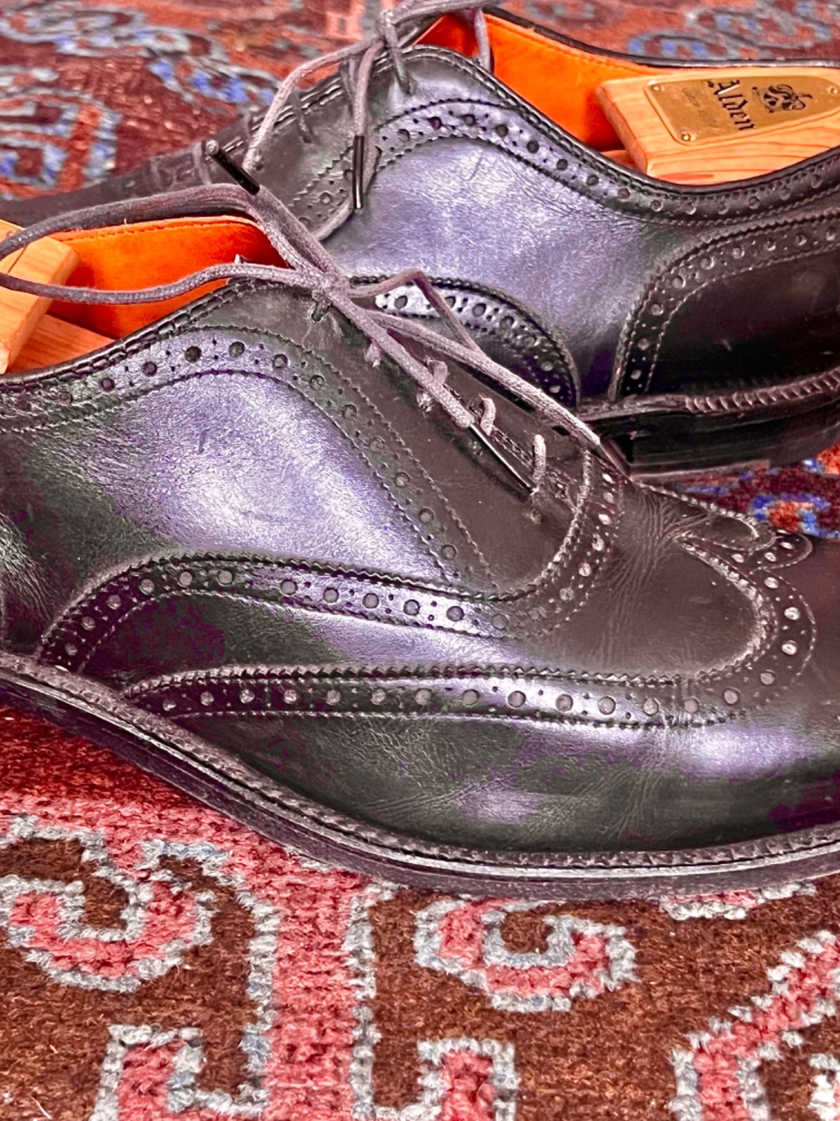 Alden 903 Black Calfskin Wing Tip Bal