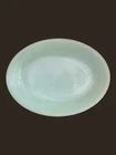 Fire King Jadeite Oval Serving Platter 12" x 9" Ribbed Jane Ray Pattern Vintage