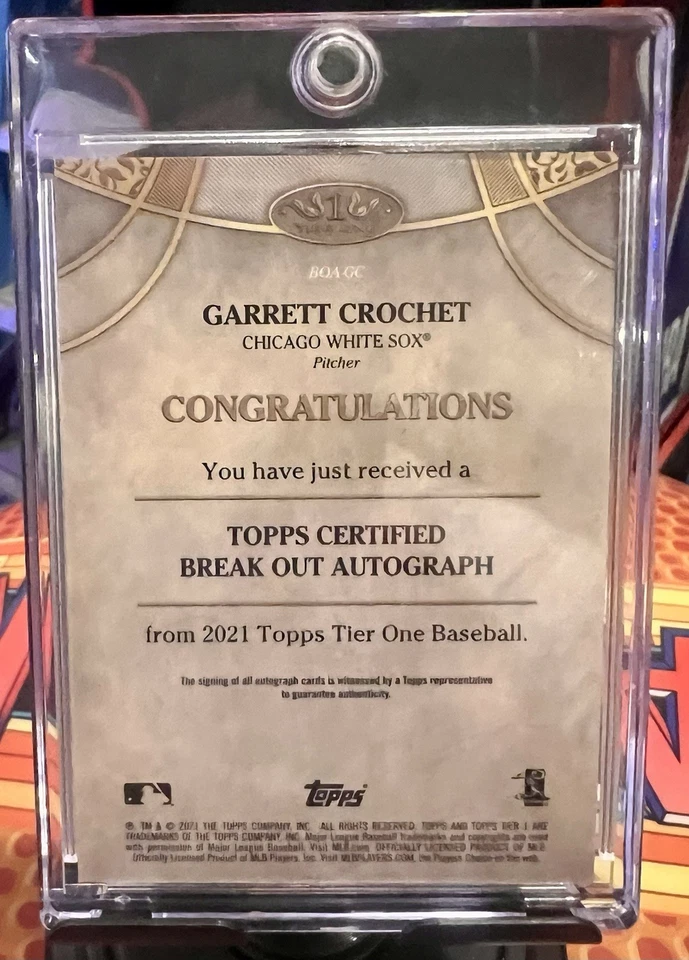 2021 Topps Tier One - Breakout Autographs Garrett Crochet #BOA-GC /300 (AU, RC) - Image 2 of 2