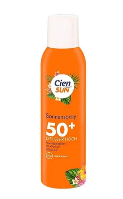 Cien Sun Vegan Transparentes Sonnenspray LSF 50 200 ml | Wasserfest | UVA-/UVB