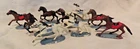 9 Small Vintage Marx Cavalry Horses Black Brown White 1960s-70s