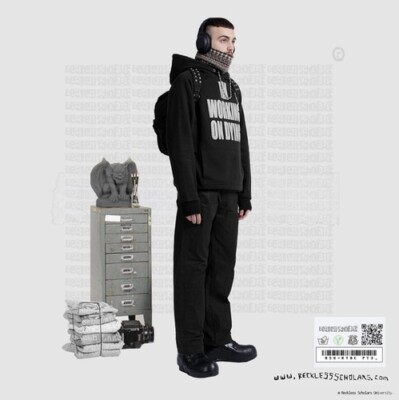 Working on Dying x Reckless Scholars Hoodie OG Grey x Black | eBay