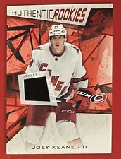 2021-22 SP Game Used Authentic Rookies Red Jerseys Joey Keane RC #163 Hurricanes