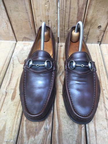 Gucci 157440 brown horsebit leather Men's loafers size EUR 40 EJ UK 6 USA 6.5 - 第 2/17 張圖片