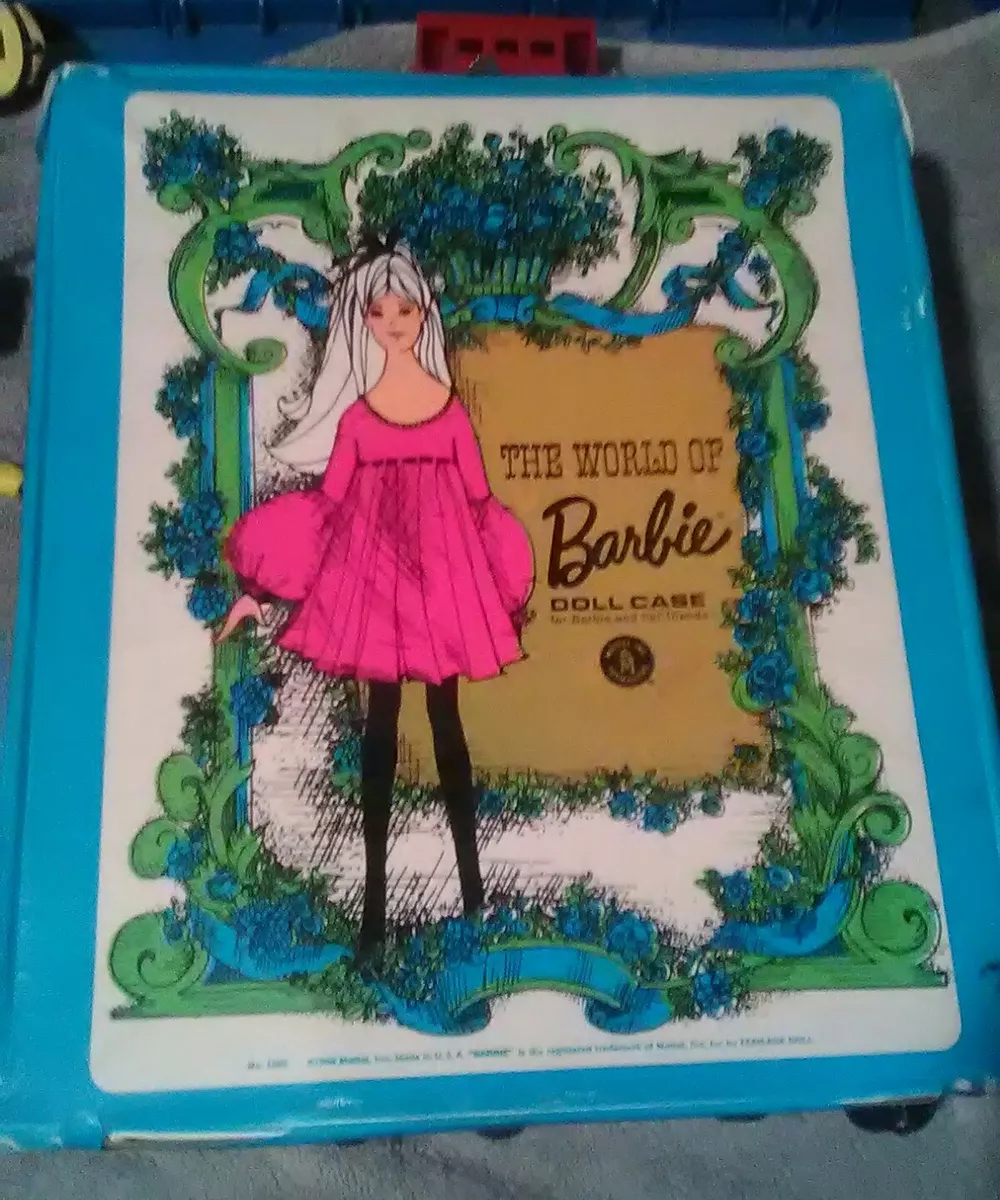 Vintage 1968 The World Of Barbie Doll Case Blue Carrying Case eBay
