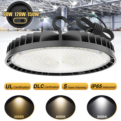 90W-150W UFO LED High Bay Light Warehouse Commercial Work Shop Gym Lighting IP65