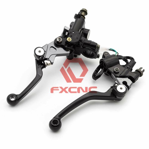 3D Universal Pit Motorcycles Master Hydraulic Brake Clutch Lever Perch Cable - Imagen 3 de 8