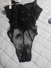 Victorias Secret Bombshell Teddy Black Babydoll Size XL NWT