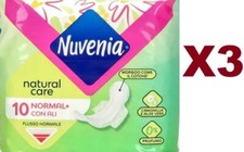 3 PZ NUVENIA NATURAL CARE 10 ASSORBENTI NORMALI CON ALI FLUSSO NORMALE