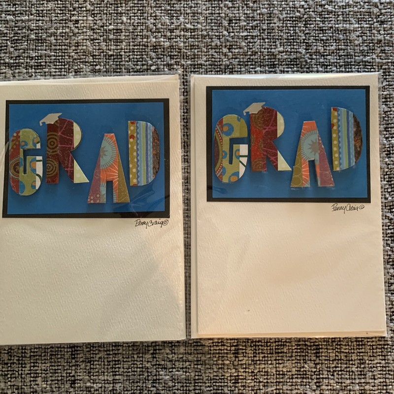 Greeting Cards Lot of 2 GRADUATION Blank Inside Raised Lettering 