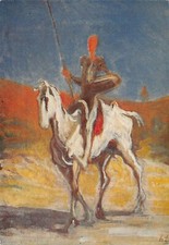 Postcard 6x4 Munich Museum Pinakothek Henri Daumier Don Quichotte Quixote L10