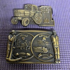 Vtg IH International Harvester 5288 New Number One Cast Belt Buckle Lot Of 2