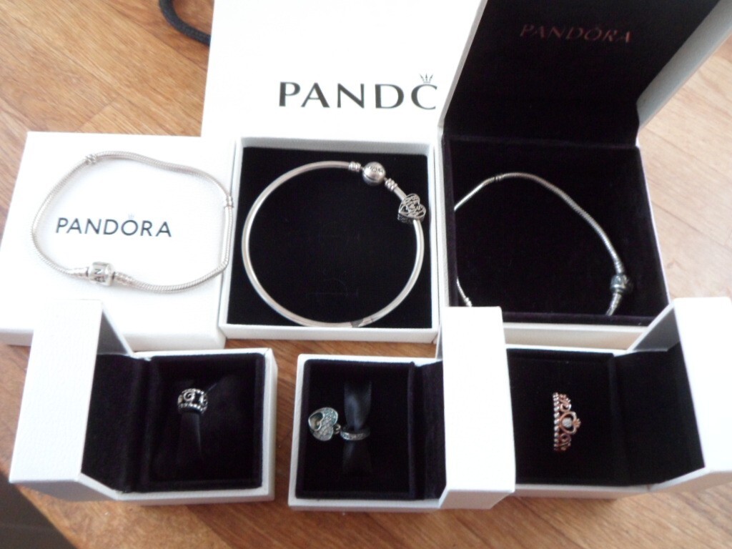 Job Lot Genuine Pandora 925 Sterling Silver Bracelets ,Charms and Ring