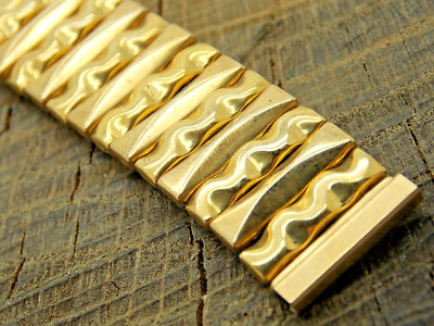 E.E. USA Watch Band Vintage NOS Unused 16mm Gold Filled Expansion Bracelet