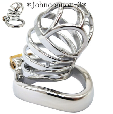 Stainless Steel Male Chastity Belt Cage Chastity Device Flat Arc Ring Lock