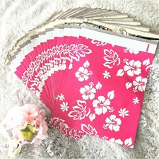 100 Designer Printed Poly Mailers 10X13 Shipping Envelopes Bags PINK ALOHA