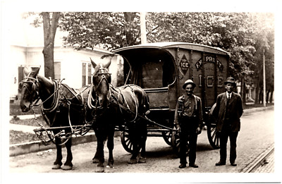 F.W. Pratt Ice Wagon & Horses 1900s Iceman Reprint Photo - Possibly New York?