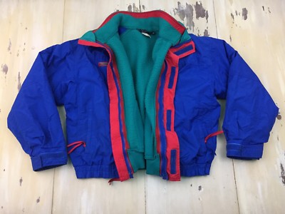 COLUMBIA BUGABOO - Vtg 3-in-1 Blue Red Ski Coat, Teal Fleece Jacket, Mens MEDIUM