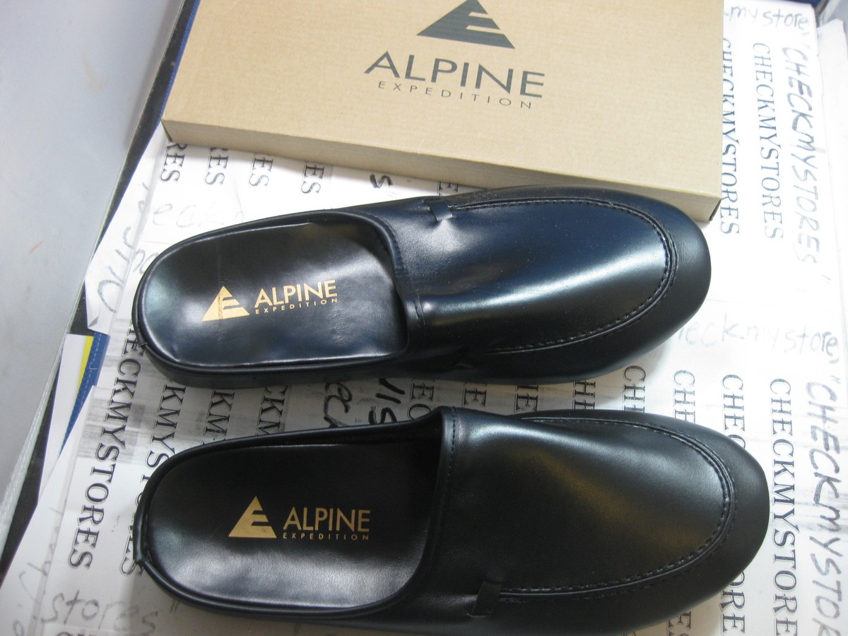 NIB NEW ALPINE EXPEDITION SLIPPER MEN'S BLACK OPEN BACK COMFORT