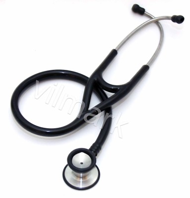 Professional Cardiology 2-sided Stethoscope Black, S18,  Life Limited Warranty