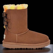  1134930K-CHE Kids UGG BAILEY BOW PLAID PUNK