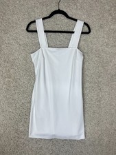 Old Navy Sheath Dress Womens Medium White Sleeveless Tank Pockets Tenniscore