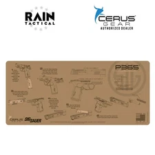 Sig Sauer P365 Instructional  Gun Cleaning Mat Jumbo 12" X 27" Cerus Gear FDE