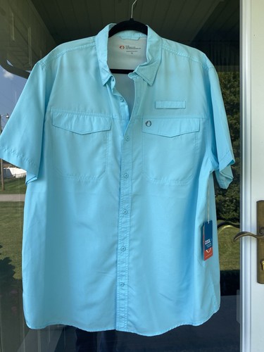 The American Outdoorsman Mens Short Sleeve Button Down Fishing Sports Shirt - Picture 14 of 14