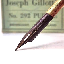 Joseph Gillott No. 292 Public Pen PURPLE Dipe Pen NIb ANTIQUE Hand grind