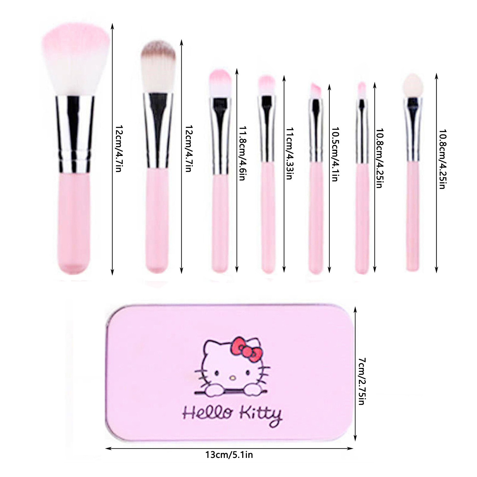 7 pcs Sanrio Hello Kitty Makeup Brush Set Eye Shadow Blush Makeup Brush
