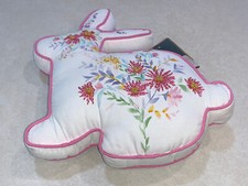 Lillian August decorative pillow Bunny Rabbit shaped multi colored Spring NWT