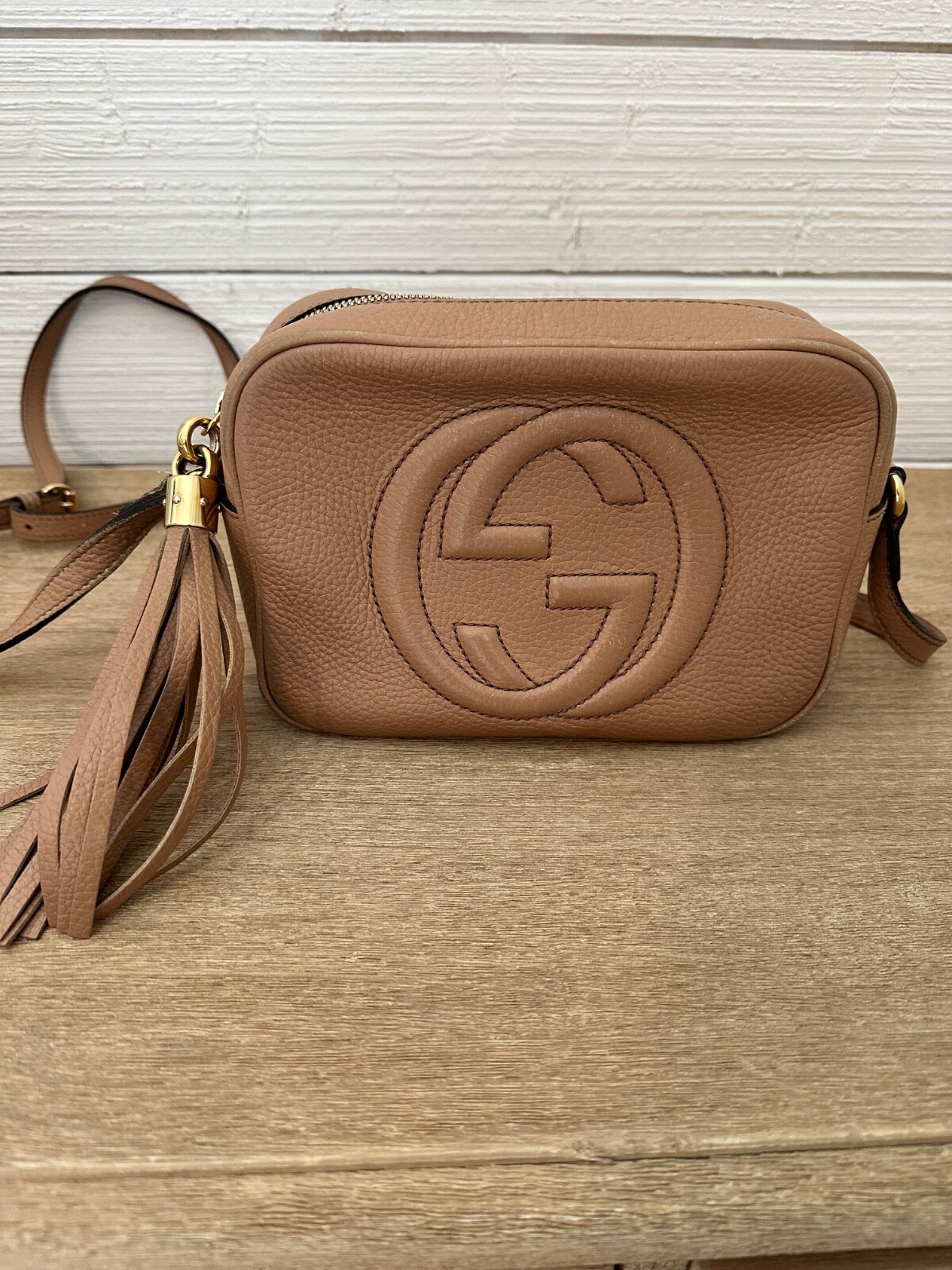 Gucci Soho Leather Crossbody Bag in Tan