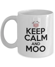 Cow Coffee Mug Gift - Keep Calm And Moo , 11 oz