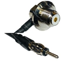 LMR240UF UHF Female Angle to AM/FM MALE Coax RF Cable USA-Ship Lot