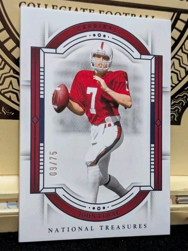 2024 National Treasures Collegiate JOHN ELWAY - STANFORD CARDINALS #d /75 BLUE - Picture 6 of 20