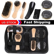 Shoe Cleaning Brushes Tools Kit Polish Boot High Heeled Leather Shine Care Case