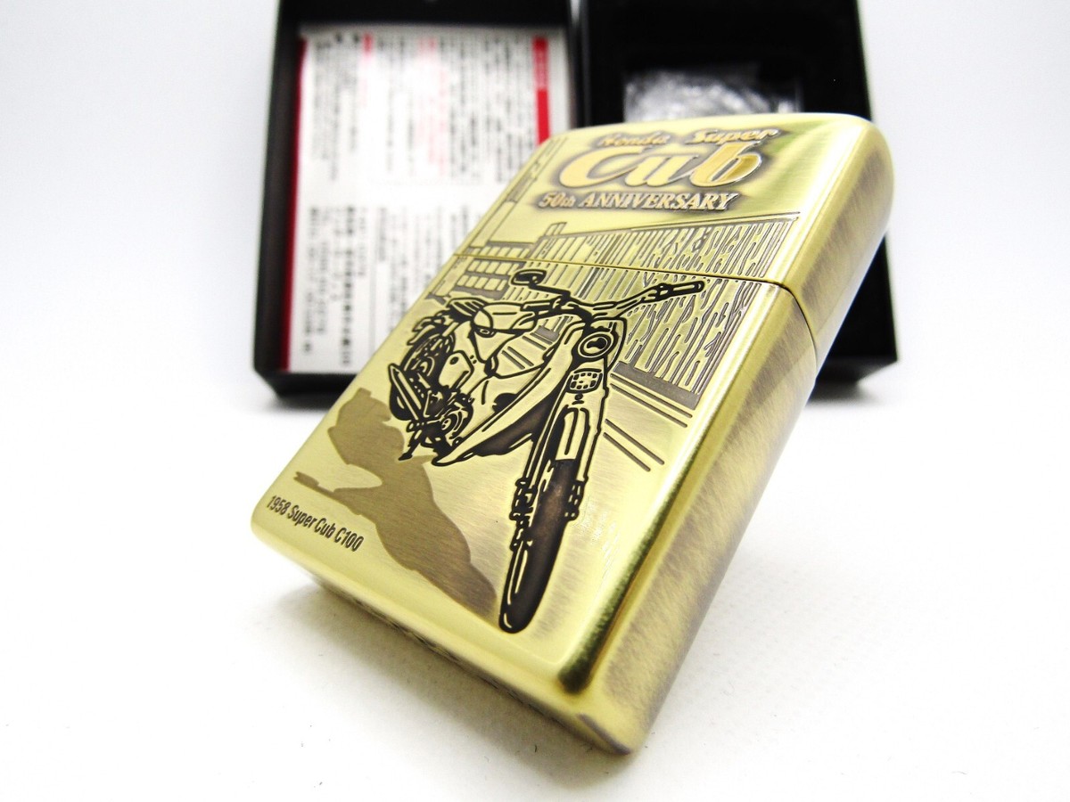 Honda Super Cub 50th Anniversary Brass Zippo 2007 Mint Rare Honda Super Cub 50th Anniversary Brass Zippo 2007 Mint Rare